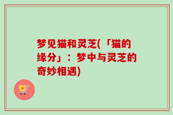 梦见猫和灵芝(「猫的缘分」:梦中与灵芝的奇妙相遇) 梦见猫和灵芝(「猫的缘分」:梦中与灵芝的奇妙相遇)