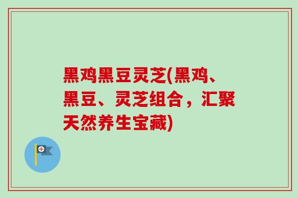 黑鸡黑豆灵芝(黑鸡、黑豆、灵芝组合,汇聚天然养生宝藏) 黑鸡黑豆灵芝(黑鸡、黑豆、灵芝组合,汇聚天然养生宝藏)