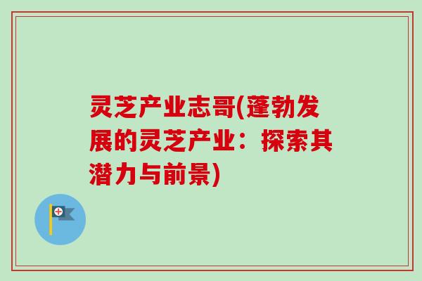灵芝产业志哥(蓬勃发展的灵芝产业：探索其潜力与前景)