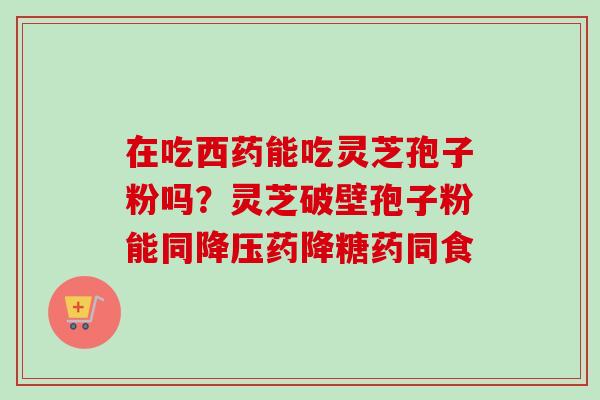在吃西药能吃灵芝孢子粉吗?灵芝破壁孢子粉能同药降糖药同食 在吃西药能吃灵芝孢子粉吗?灵芝破壁孢子粉能同药降糖药同食
