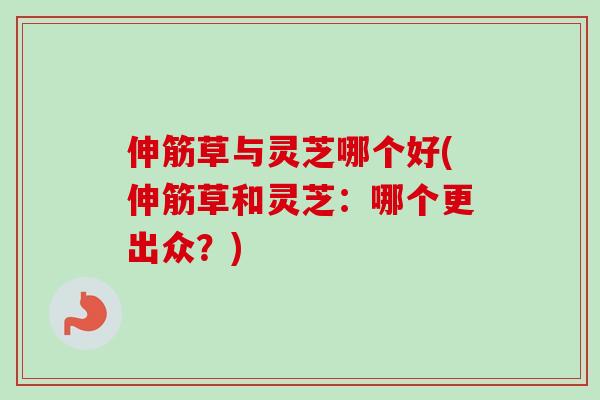 伸筋草与灵芝哪个好(伸筋草和灵芝:哪个更出众?) 伸筋草与灵芝哪个好(伸筋草和灵芝:哪个更出众?)