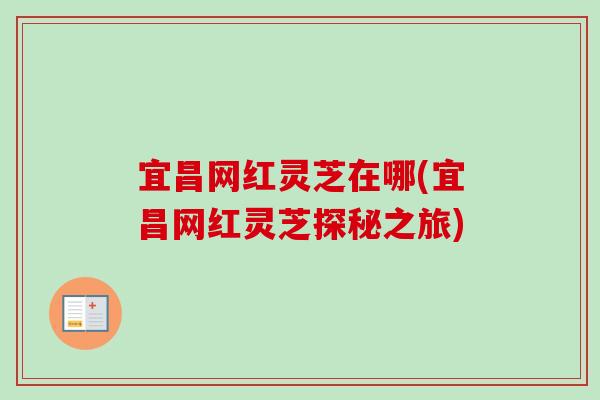 宜昌网红灵芝在哪(宜昌网红灵芝探秘之旅)