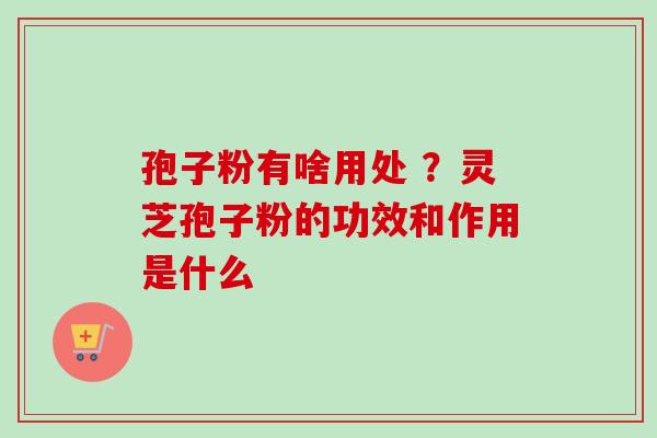 孢子粉有啥用处 ?灵芝孢子粉的功效和作用是什么 孢子粉有啥用处 ?灵芝孢子粉的功效和作用是什么