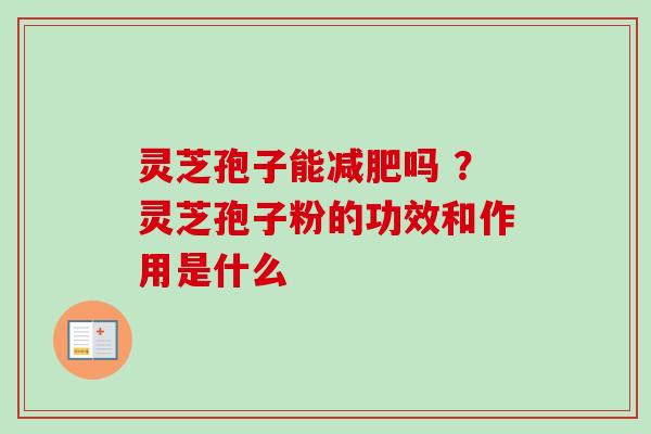 灵芝孢子能吗 ？灵芝孢子粉的功效和作用是什么