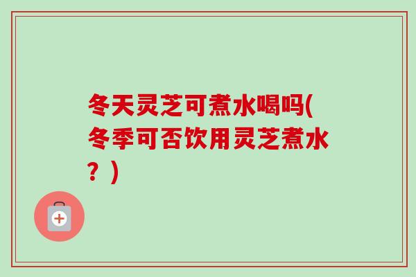 冬天灵芝可煮水喝吗(冬季可否饮用灵芝煮水?) 冬天灵芝可煮水喝吗(冬季可否饮用灵芝煮水?)