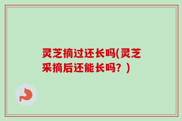 灵芝摘过还长吗(灵芝采摘后还能长吗？)