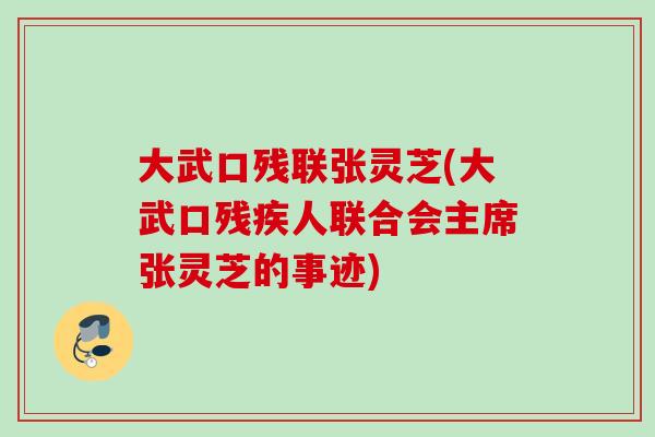 大武口残联张灵芝(大武口残疾人联合会主席张灵芝的事迹)