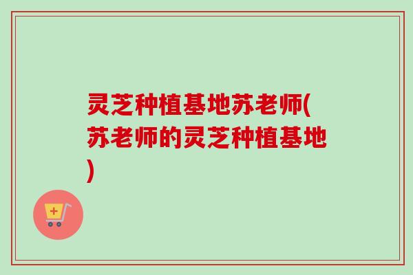 灵芝种植基地苏老师(苏老师的灵芝种植基地)