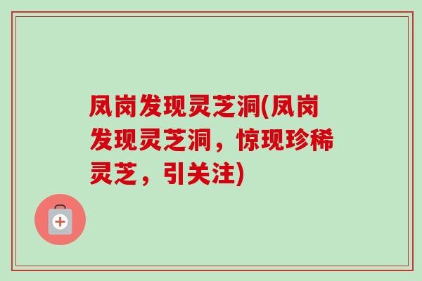 凤岗发现灵芝洞(凤岗发现灵芝洞,惊现珍稀灵芝,引关注) 凤岗发现灵芝洞(凤岗发现灵芝洞,惊现珍稀灵芝,引关注)