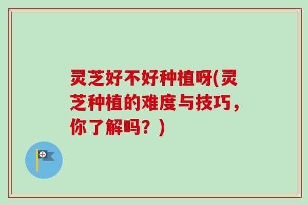 灵芝好不好种植呀(灵芝种植的难度与技巧,你了解吗?) 灵芝好不好种植呀(灵芝种植的难度与技巧,你了解吗?)