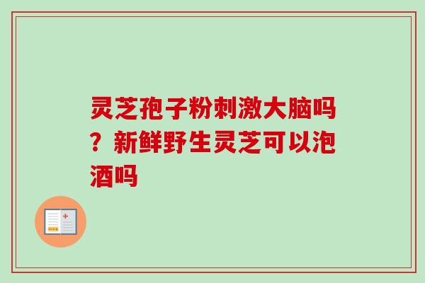 灵芝孢子粉刺激大脑吗?新鲜野生灵芝可以泡酒吗 灵芝孢子粉刺激大脑吗?新鲜野生灵芝可以泡酒吗