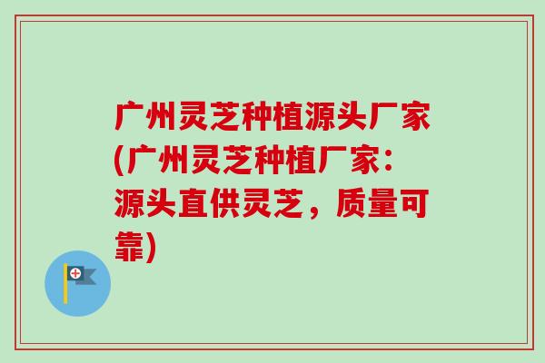广州灵芝种植源头厂家(广州灵芝种植厂家:源头直供灵芝,质量可靠) 广州灵芝种植源头厂家(广州灵芝种植厂家:源头直供灵芝,质量可靠)