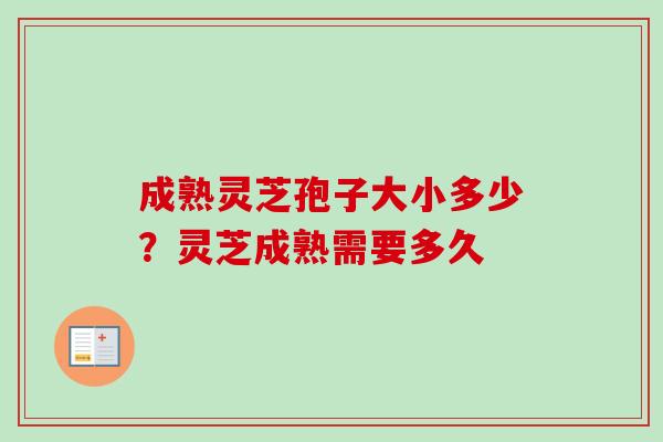 成熟灵芝孢子大小多少？灵芝成熟需要多久