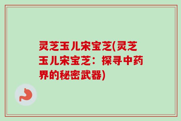 灵芝玉儿宋宝芝(灵芝玉儿宋宝芝：探寻界的秘密武器)