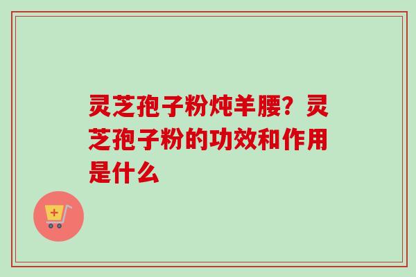 灵芝孢子粉炖羊腰？灵芝孢子粉的功效和作用是什么