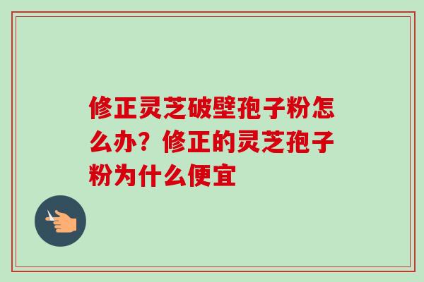 修正灵芝破壁孢子粉怎么办?修正的灵芝孢子粉为什么便宜 修正灵芝破壁孢子粉怎么办?修正的灵芝孢子粉为什么便宜