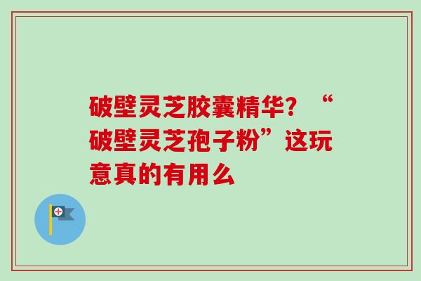 破壁灵芝胶囊精华?“破壁灵芝孢子粉”这玩意真的有用么 破壁灵芝胶囊精华?“破壁灵芝孢子粉”这玩意真的有用么
