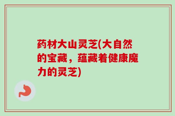 药材大山灵芝(大自然的宝藏，蕴藏着健康魔力的灵芝)