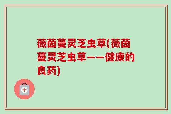 薇茵蔓灵芝虫草(薇茵蔓灵芝虫草——健康的良药) 薇茵蔓灵芝虫草(薇茵蔓灵芝虫草——健康的良药)