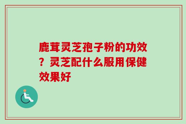 鹿茸灵芝孢子粉的功效？灵芝配什么服用保健效果好