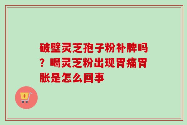 破壁灵芝孢子粉补脾吗?喝灵芝粉出现胃痛胃胀是怎么回事 破壁灵芝孢子粉补脾吗?喝灵芝粉出现胃痛胃胀是怎么回事