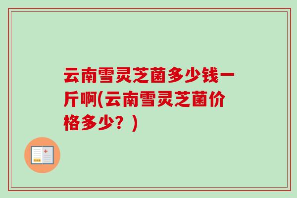 云南雪灵芝菌多少钱一斤啊(云南雪灵芝菌价格多少?) 云南雪灵芝菌多少钱一斤啊(云南雪灵芝菌价格多少?)