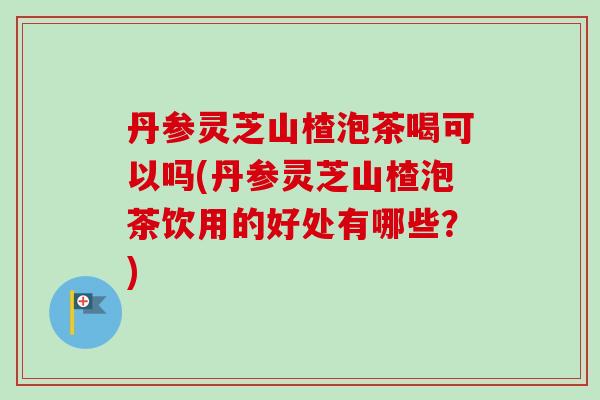 丹参灵芝山楂泡茶喝可以吗(丹参灵芝山楂泡茶饮用的好处有哪些?) 丹参灵芝山楂泡茶喝可以吗(丹参灵芝山楂泡茶饮用的好处有哪些?)