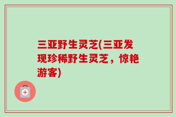 三亚野生灵芝(三亚发现珍稀野生灵芝,惊艳游客) 三亚野生灵芝(三亚发现珍稀野生灵芝,惊艳游客)