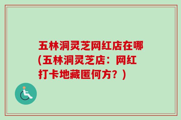五林洞灵芝网红店在哪(五林洞灵芝店：网红打卡地藏匿何方？)
