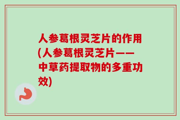 人参葛根灵芝片的作用(人参葛根灵芝片——中草药提取物的多重功效)