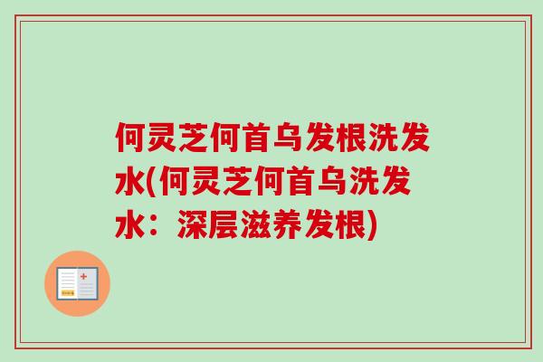 何灵芝何首乌发根洗发水(何灵芝何首乌洗发水:深层滋养发根) 何灵芝何首乌发根洗发水(何灵芝何首乌洗发水:深层滋养发根)