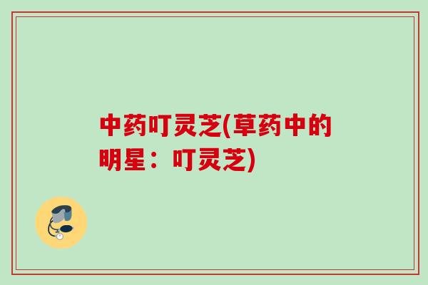 叮灵芝(草药中的明星：叮灵芝)