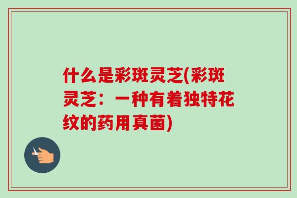 什么是彩斑灵芝(彩斑灵芝:一种有着独特花纹的药用真菌) 什么是彩斑灵芝(彩斑灵芝:一种有着独特花纹的药用真菌)