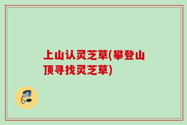 上山认灵芝草(攀登山顶寻找灵芝草) 上山认灵芝草(攀登山顶寻找灵芝草)
