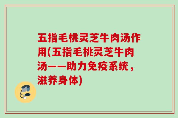 五指毛桃灵芝牛肉汤作用(五指毛桃灵芝牛肉汤——助力免疫系统，滋养身体)