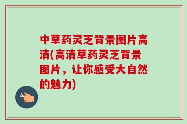 中草药灵芝背景图片高清(高清草药灵芝背景图片，让你感受大自然的魅力)
