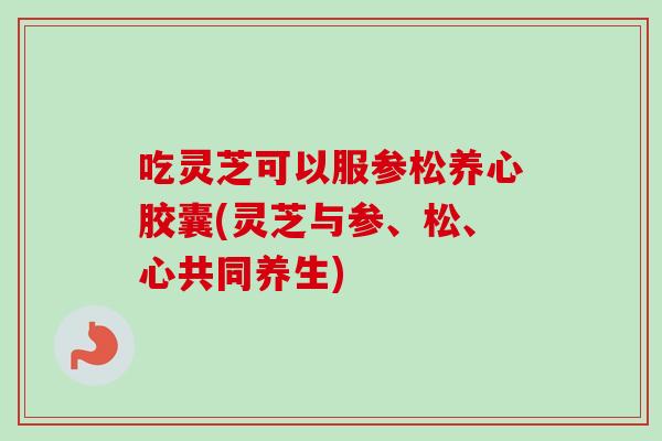 吃灵芝可以服参松养心胶囊(灵芝与参、松、心共同养生) 吃灵芝可以服参松养心胶囊(灵芝与参、松、心共同养生)
