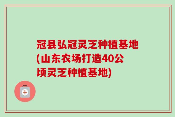 冠县弘冠灵芝种植基地(山东农场打造40公顷灵芝种植基地) 冠县弘冠灵芝种植基地(山东农场打造40公顷灵芝种植基地)