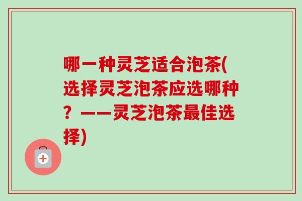 哪一种灵芝适合泡茶(选择灵芝泡茶应选哪种?——灵芝泡茶佳选择) 哪一种灵芝适合泡茶(选择灵芝泡茶应选哪种?——灵芝泡茶佳选择)