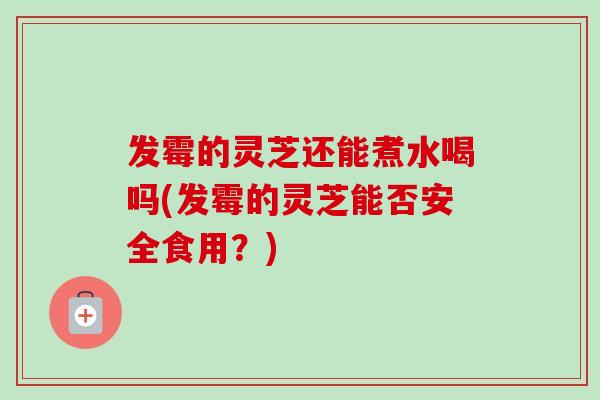发霉的灵芝还能煮水喝吗(发霉的灵芝能否安全食用？)