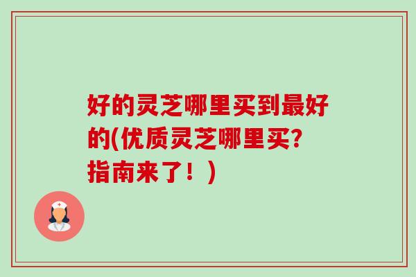 好的灵芝哪里买到最好的(优质灵芝哪里买？指南来了！)