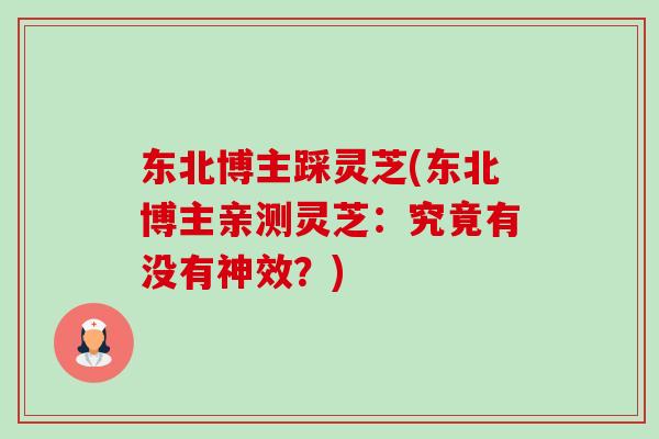东北博主踩灵芝(东北博主亲测灵芝：究竟有没有神效？)
