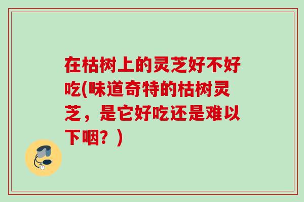 在枯树上的灵芝好不好吃(味道奇特的枯树灵芝，是它好吃还是难以下咽？)