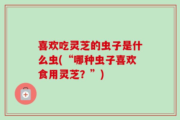 喜欢吃灵芝的虫子是什么虫(“哪种虫子喜欢食用灵芝？”)