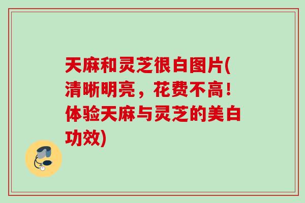 天麻和灵芝很白图片(清晰明亮，花费不高！体验天麻与灵芝的美白功效)
