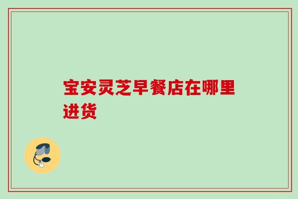 宝安灵芝早餐店在哪里进货