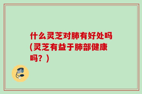 什么灵芝对肺有好处吗(灵芝有益于肺部健康吗？)