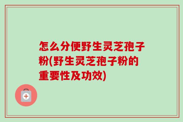 怎么分便野生灵芝孢子粉(野生灵芝孢子粉的重要性及功效)
