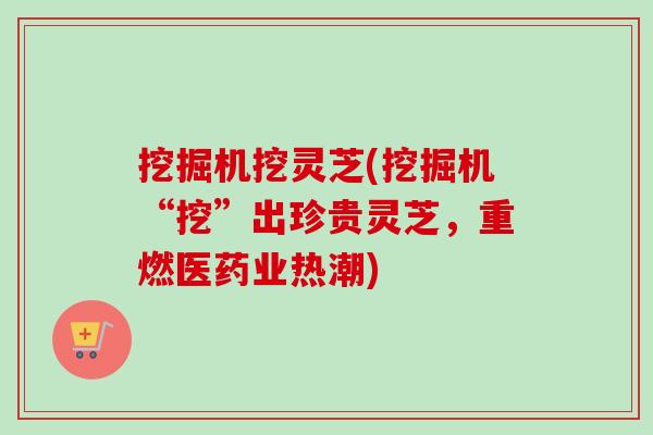 挖掘机挖灵芝(挖掘机“挖”出珍贵灵芝，重燃医药业热潮)