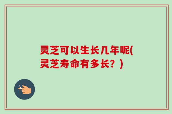 灵芝可以生长几年呢(灵芝寿命有多长?) 灵芝可以生长几年呢(灵芝寿命有多长?)